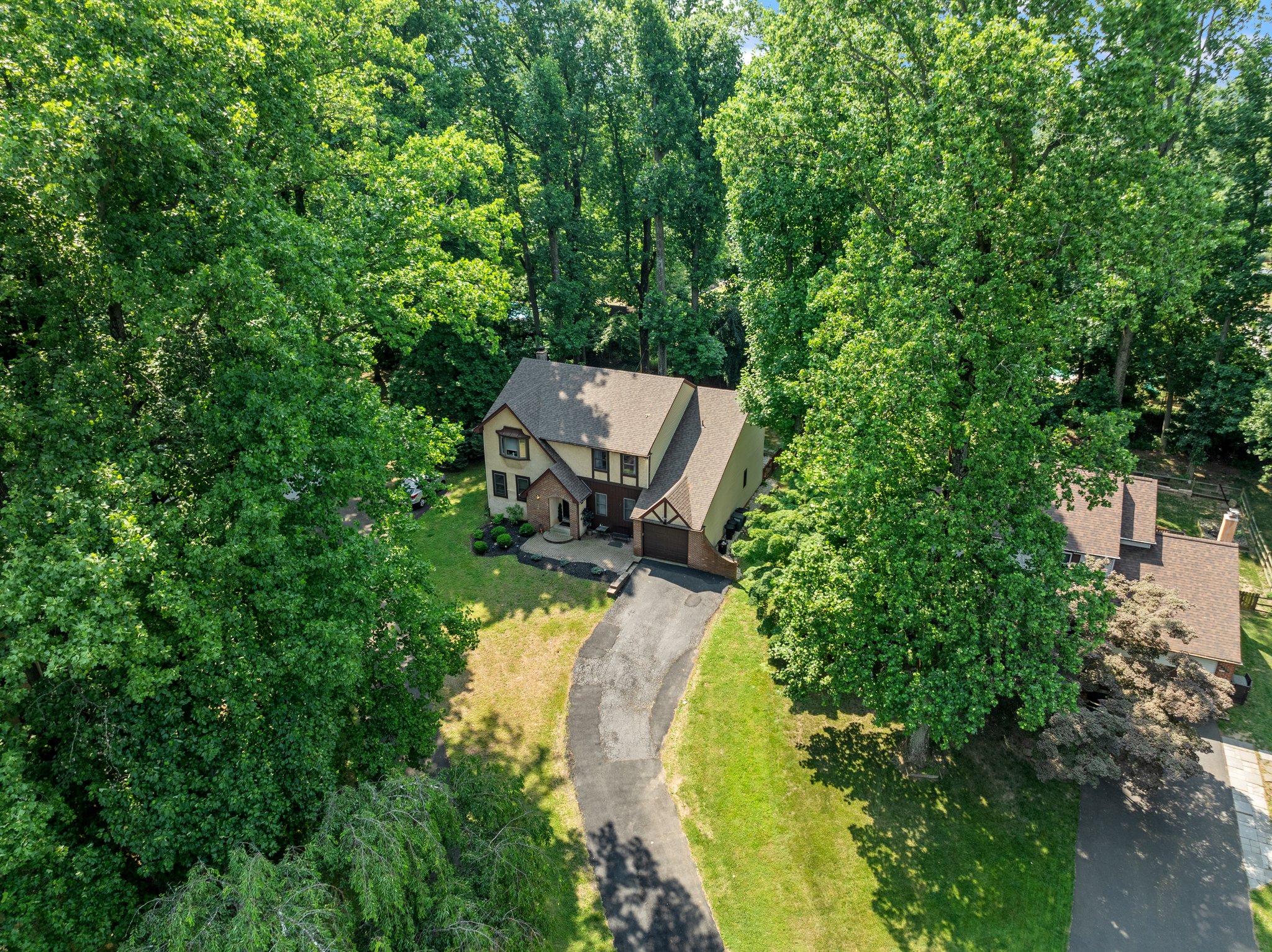 location is very secluded and peaceful, surrounded with tall trees 
